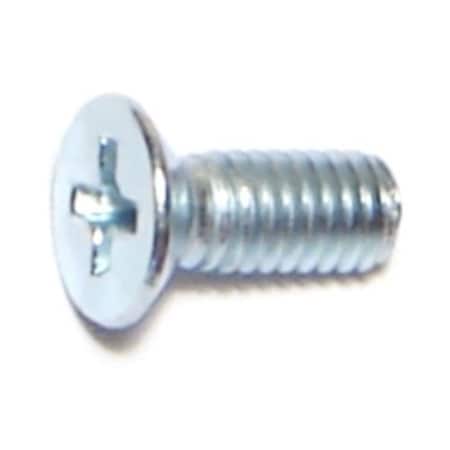 Midwest Fastener M4-0.70 x 10 mm Phillips Flat Machine Screw, Zinc Plated Steel, 50 PK 51483